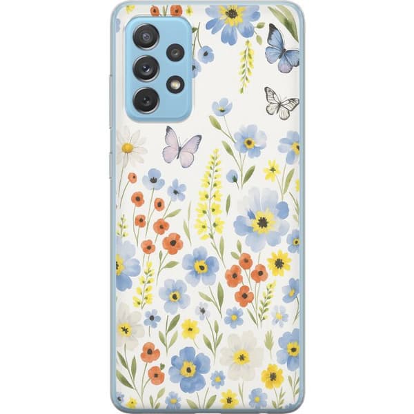 Samsung Galaxy A72 5G Gjennomsiktig deksel Sommerblomster