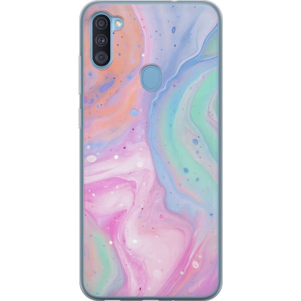 Samsung Galaxy A11 Gennemsigtig cover Pastelmarmor