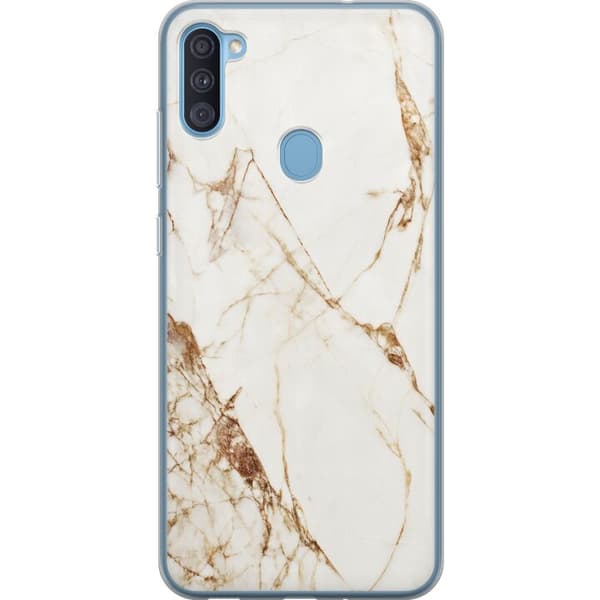 Samsung Galaxy A11 Gennemsigtig cover Hvid marmor