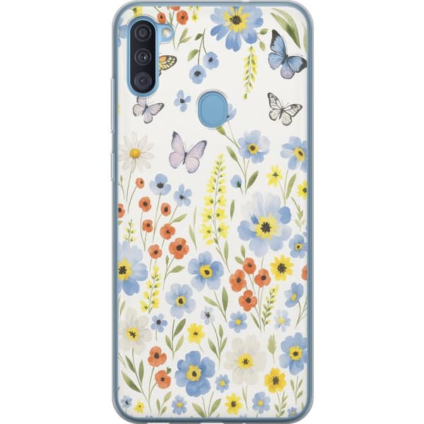 Samsung Galaxy A11 Gennemsigtig cover Sommerblomster