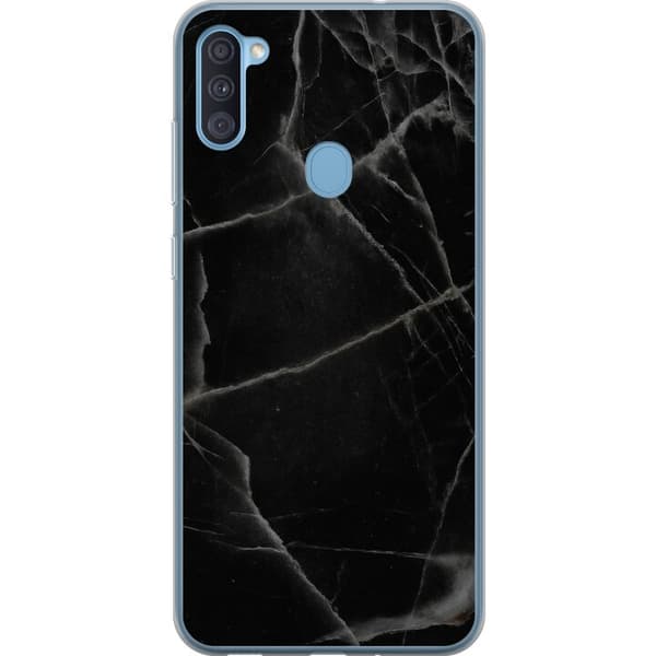 Samsung Galaxy A11 Gennemsigtig cover Sort marmor