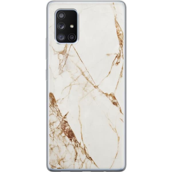 Samsung Galaxy A71 5G Gennemsigtig cover Hvid marmor