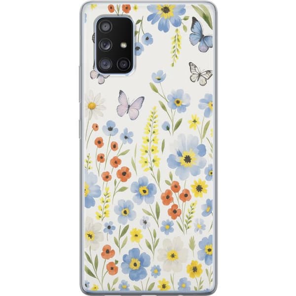 Samsung Galaxy A71 5G Gennemsigtig cover Sommerblomster