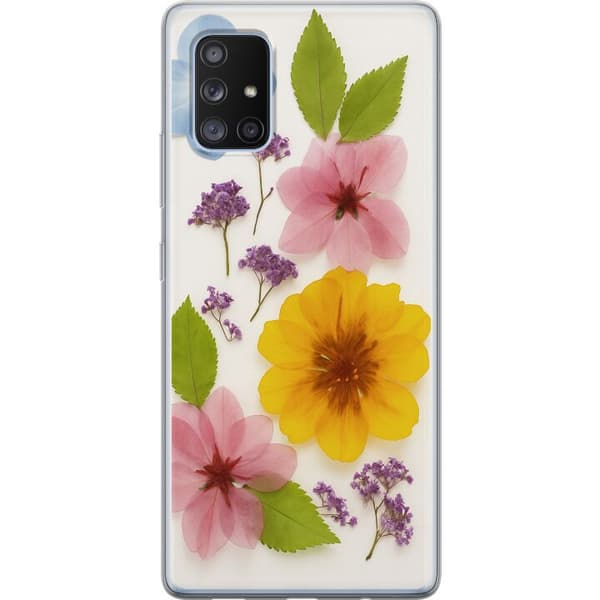 Samsung Galaxy A71 5G Gjennomsiktig deksel Pressede blomster