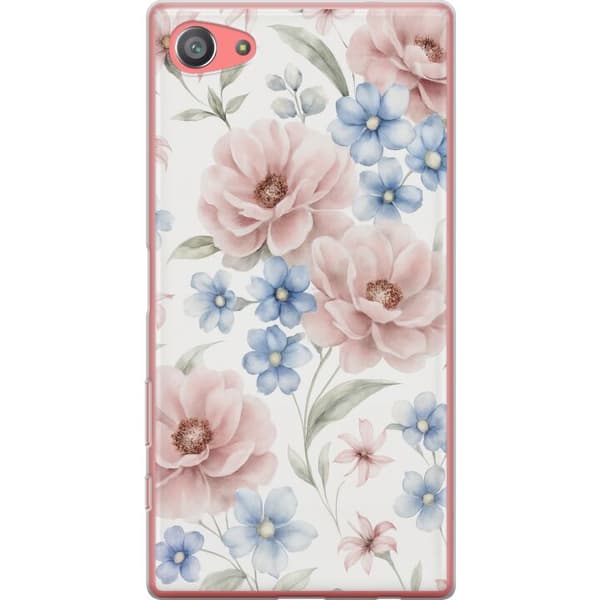 Sony Xperia Z5 Compact Gjennomsiktig deksel Romantiske blomster