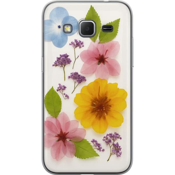 Samsung Galaxy Core Prime Gjennomsiktig deksel Pressede blomster