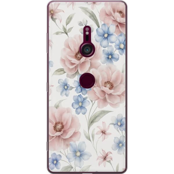 Sony Xperia XZ3 Gennemsigtig cover Romantiske blomster