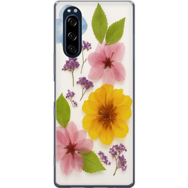 Sony Xperia 5 Läpinäkyvä kuori Painetut kukat