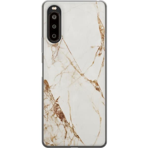 Sony Xperia 10 II Gjennomsiktig deksel Hvit marmor