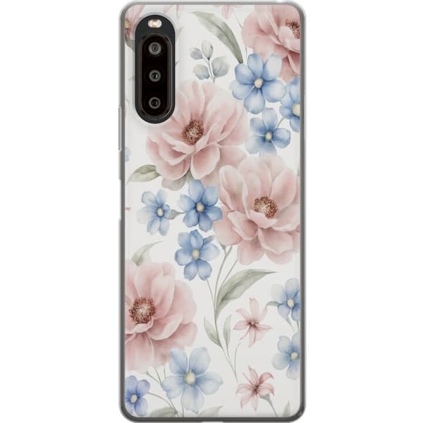 Sony Xperia 10 II Läpinäkyvä kuori Romanttiset kukat