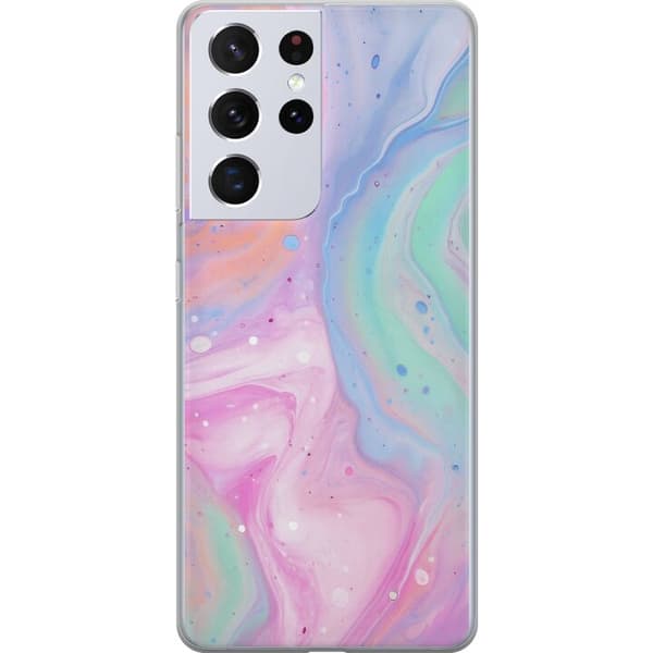 Samsung Galaxy S21 Ultra 5G Gennemsigtig cover Pastelmarmor