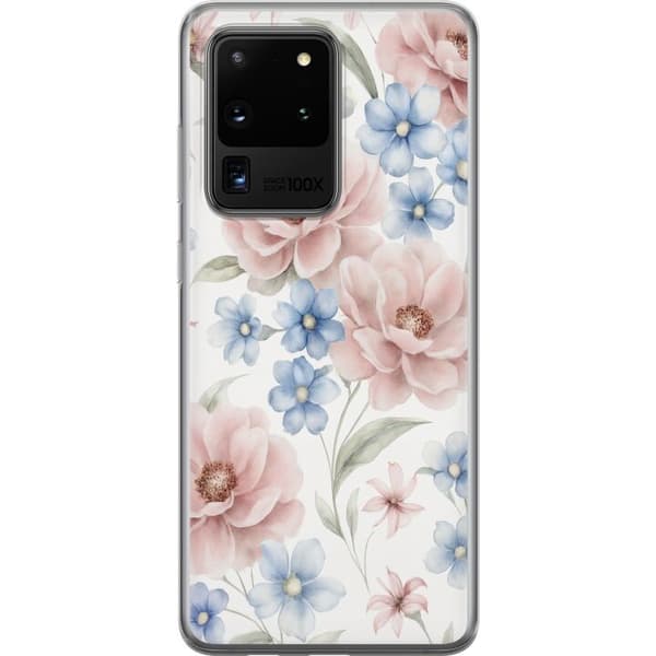 Samsung Galaxy S20 Ultra Gennemsigtig cover Romantiske blomster