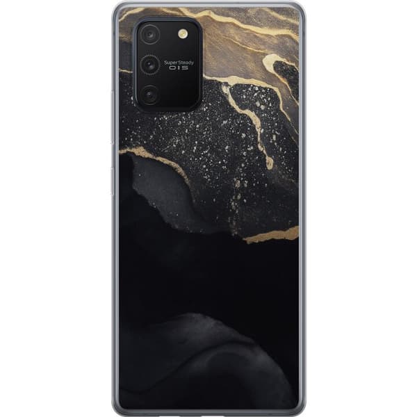 Samsung Galaxy S10 Lite Gennemsigtig cover Sort guld abstrakt