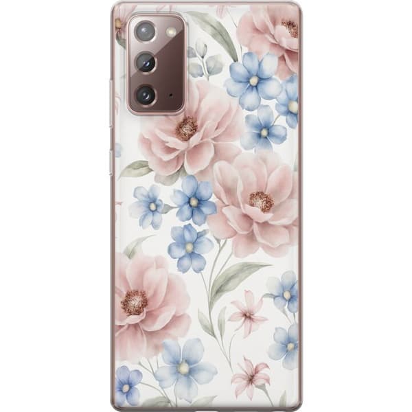 Samsung Galaxy Note20 Läpinäkyvä kuori Romanttiset kukat