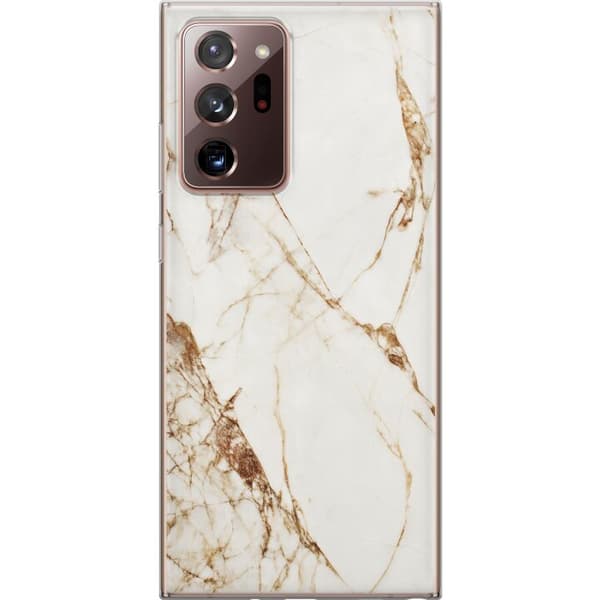 Samsung Galaxy Note20 Ultra Gennemsigtig cover Hvid marmor