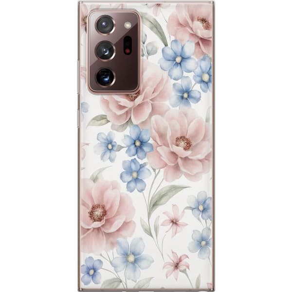 Samsung Galaxy Note20 Ultra Läpinäkyvä kuori Romanttiset kukat
