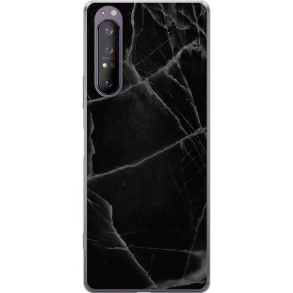 Sony Xperia 1 II Gjennomsiktig deksel Svart marmor