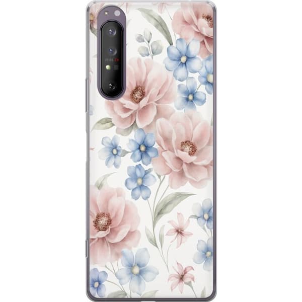 Sony Xperia 1 II Gjennomsiktig deksel Romantiske blomster
