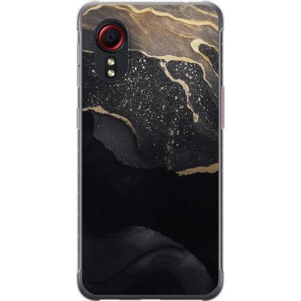 Samsung Galaxy Xcover 5 Gennemsigtig cover Sort guld abstrakt