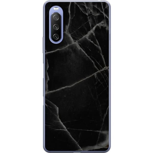 Sony Xperia 10 III Läpinäkyvä kuori Musta marmori