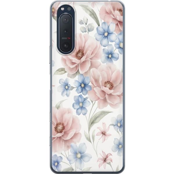 Sony Xperia 5 II Gennemsigtig cover Romantiske blomster