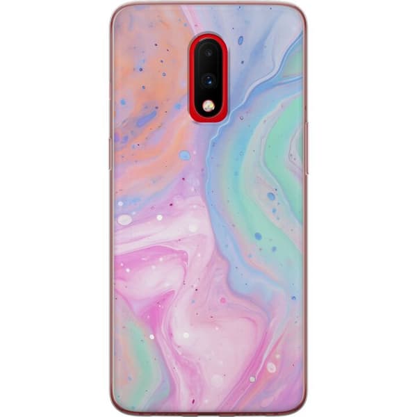 OnePlus 7 Gennemsigtig cover Pastelmarmor