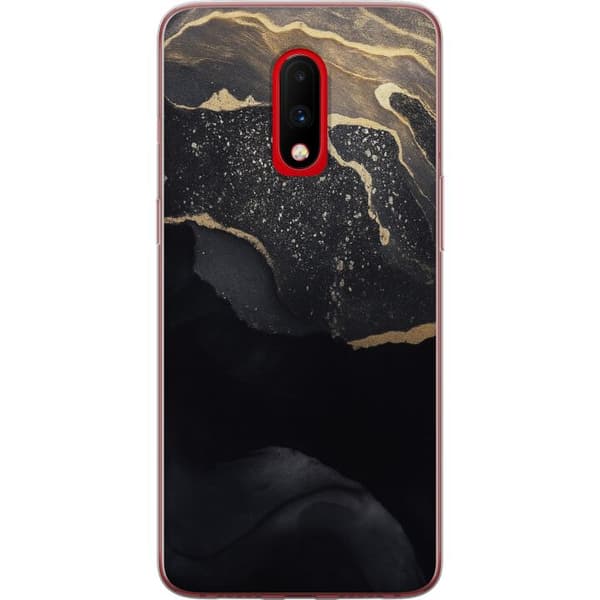 OnePlus 7 Genomskinligt Skal Svart guld abstrakt