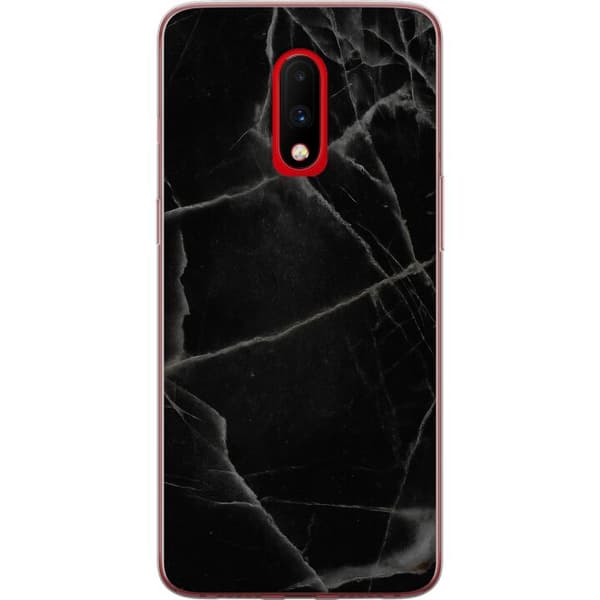 OnePlus 7 Läpinäkyvä kuori Musta marmori