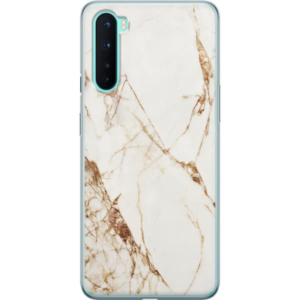 OnePlus Nord Gennemsigtig cover Hvid marmor