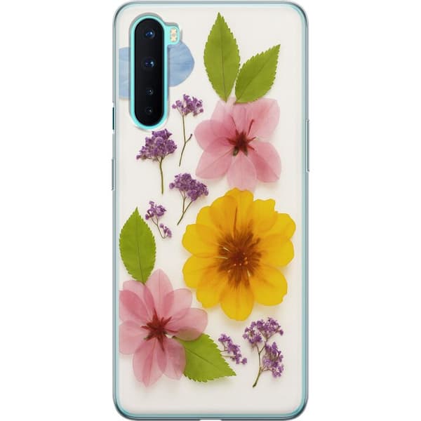 OnePlus Nord Genomskinligt Skal Pressade blommor