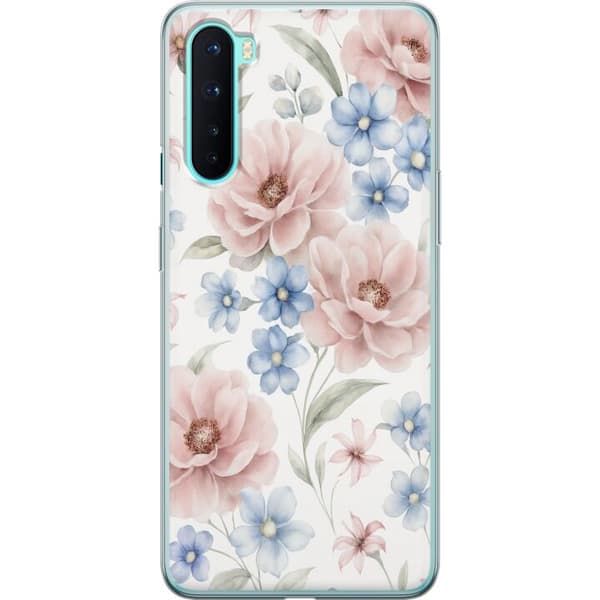 OnePlus Nord Läpinäkyvä kuori Romanttiset kukat