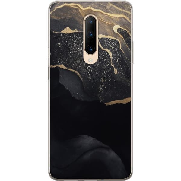 OnePlus 7 Pro Genomskinligt Skal Svart guld abstrakt