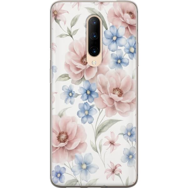 OnePlus 7 Pro Gennemsigtig cover Romantiske blomster