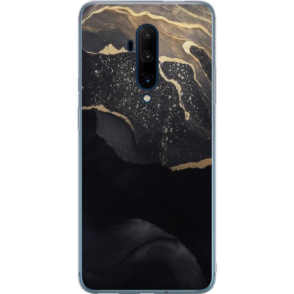 OnePlus 7T Pro Gjennomsiktig deksel Svart gull abstrakt