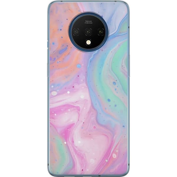 OnePlus 7T Gjennomsiktig deksel Pastellmarmor