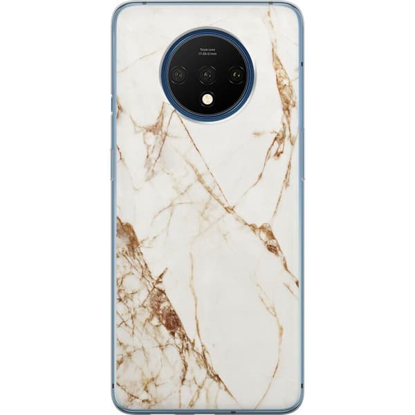 OnePlus 7T Genomskinligt Skal Vit marmor