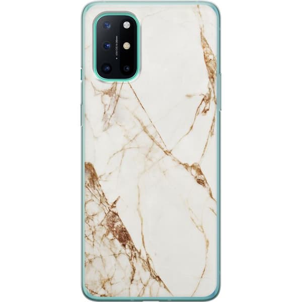 OnePlus 8T Gennemsigtig cover Hvid marmor