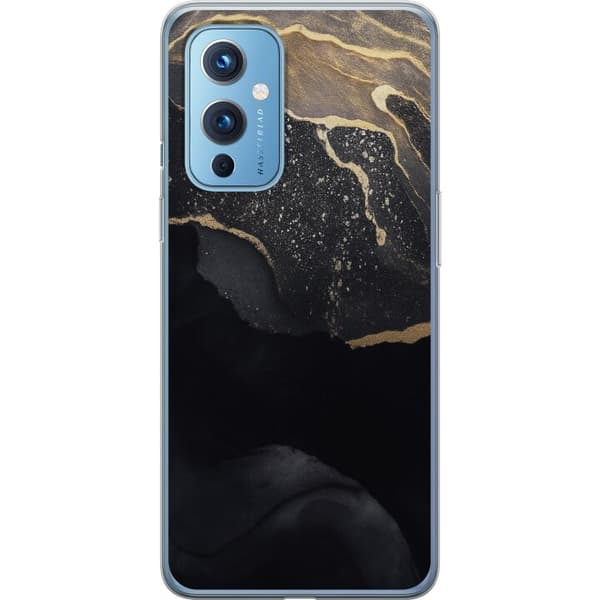 OnePlus 9 Genomskinligt Skal Svart guld abstrakt