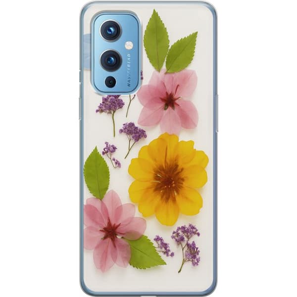 OnePlus 9 Gennemsigtig cover Pressede blomster