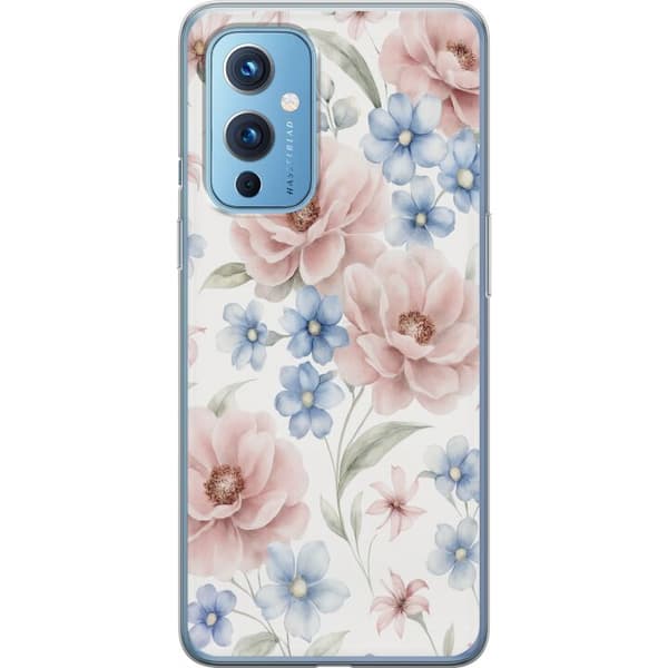 OnePlus 9 Genomskinligt Skal Romantiska blommor
