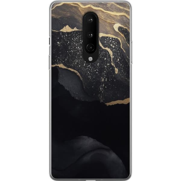 OnePlus 8 Gennemsigtig cover Sort guld abstrakt
