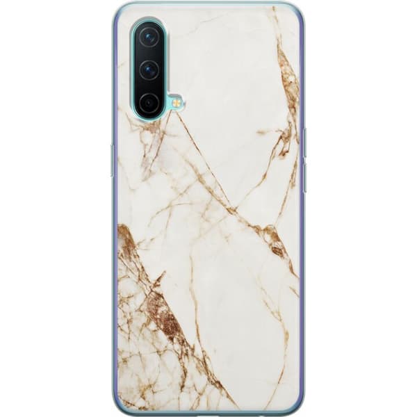 OnePlus Nord CE 5G Gennemsigtig cover Hvid marmor