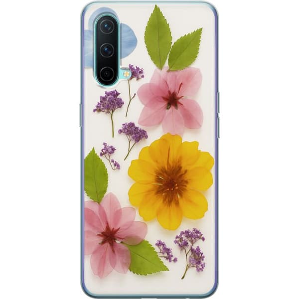 OnePlus Nord CE 5G Genomskinligt Skal Pressade blommor