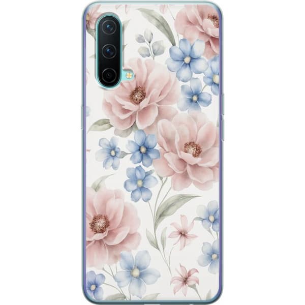 OnePlus Nord CE 5G Gjennomsiktig deksel Romantiske blomster