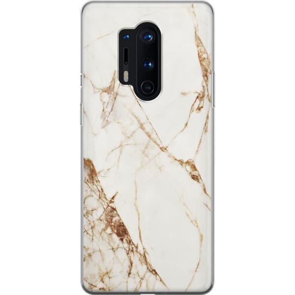 OnePlus 8 Pro Gjennomsiktig deksel Hvit marmor