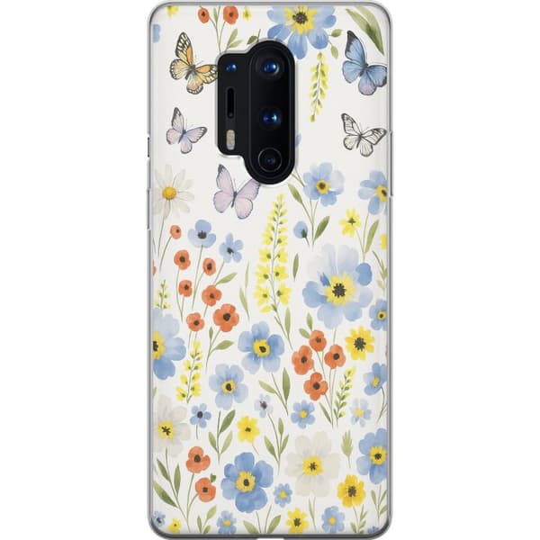 OnePlus 8 Pro Genomskinligt Skal Sommarblommor