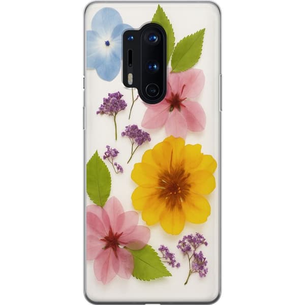 OnePlus 8 Pro Gennemsigtig cover Pressede blomster