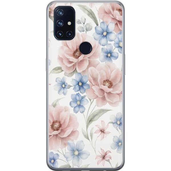 OnePlus Nord N10 5G Läpinäkyvä kuori Romanttiset kukat