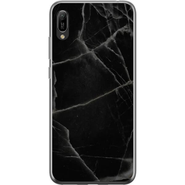 Huawei Y6 Pro (2019) Gennemsigtig cover Sort marmor