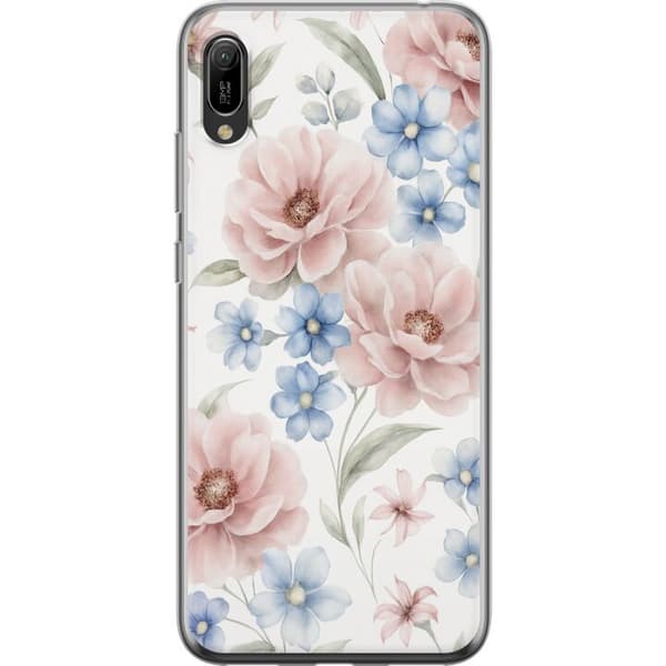Huawei Y6 Pro (2019) Läpinäkyvä kuori Romanttiset kukat